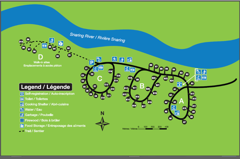 Snaring River Campground Map